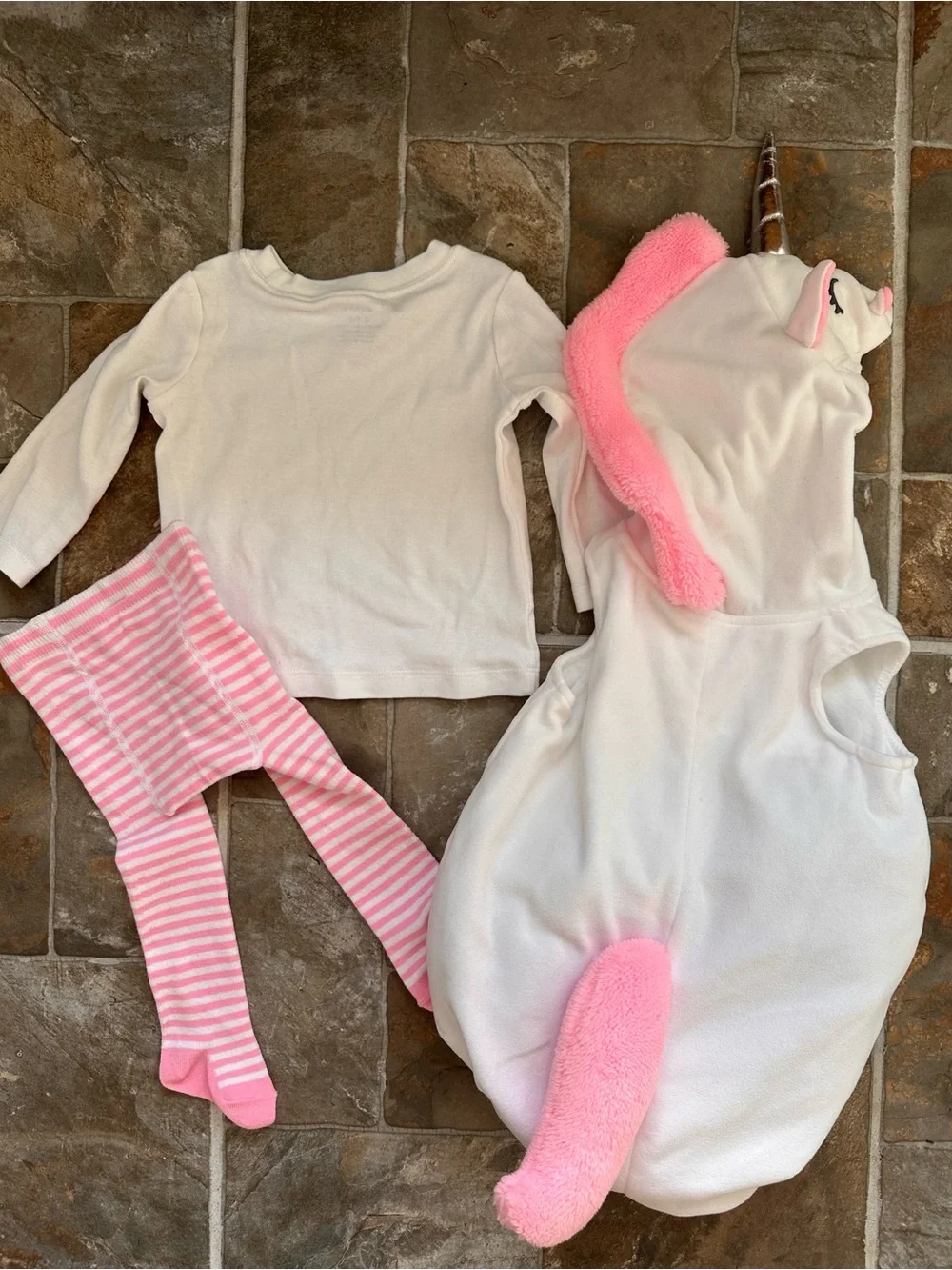 Carter's White & Light Pink Unicorn Hooded Baby 3-Piece Costume